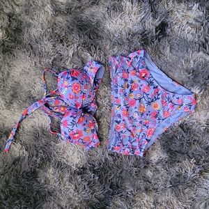 California Waves Two Piece Floral Swimsuit